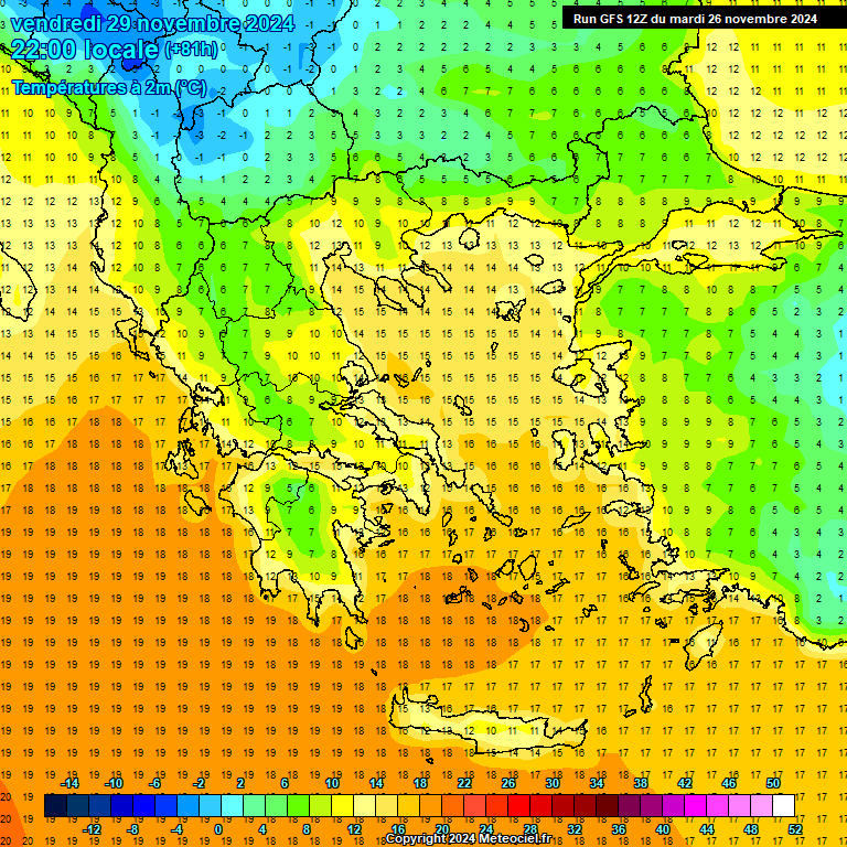 Modele GFS - Carte prvisions 