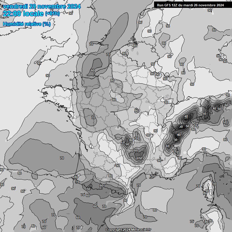 Modele GFS - Carte prvisions 