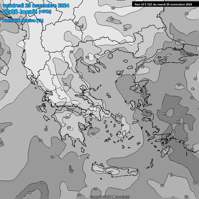 Modele GFS - Carte prvisions 