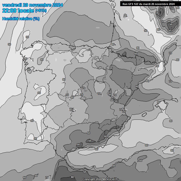 Modele GFS - Carte prvisions 