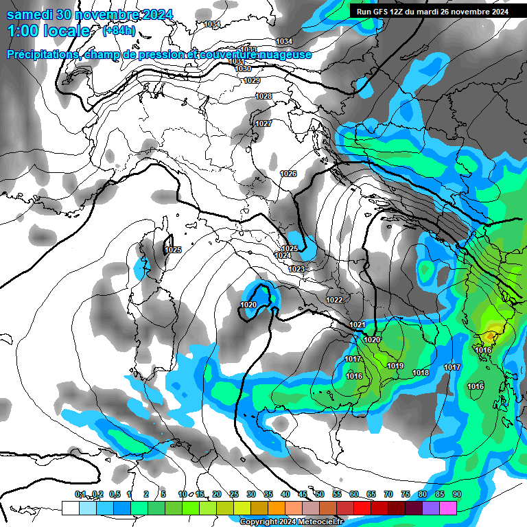 Modele GFS - Carte prvisions 