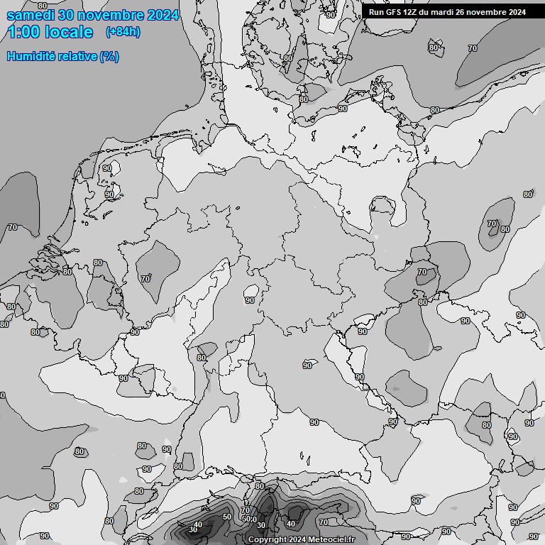 Modele GFS - Carte prvisions 