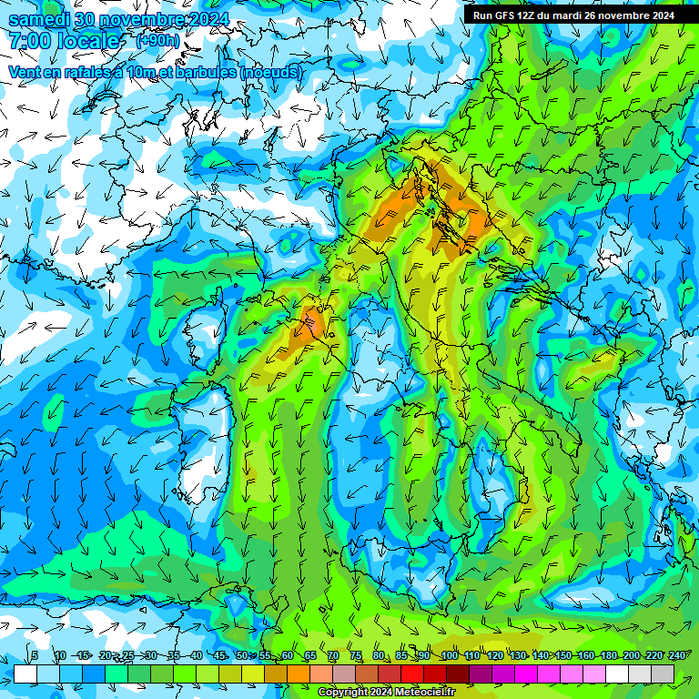 Modele GFS - Carte prvisions 