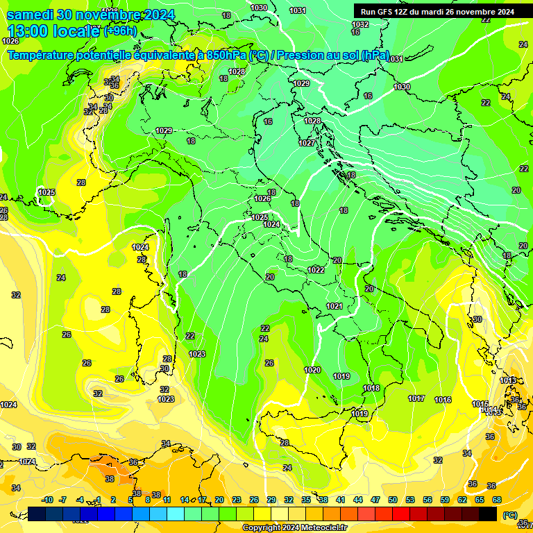 Modele GFS - Carte prvisions 