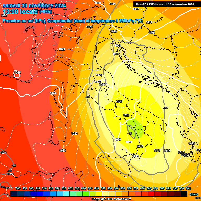 Modele GFS - Carte prvisions 