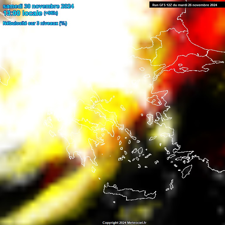 Modele GFS - Carte prvisions 