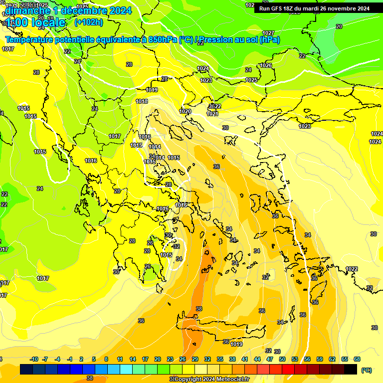 Modele GFS - Carte prvisions 