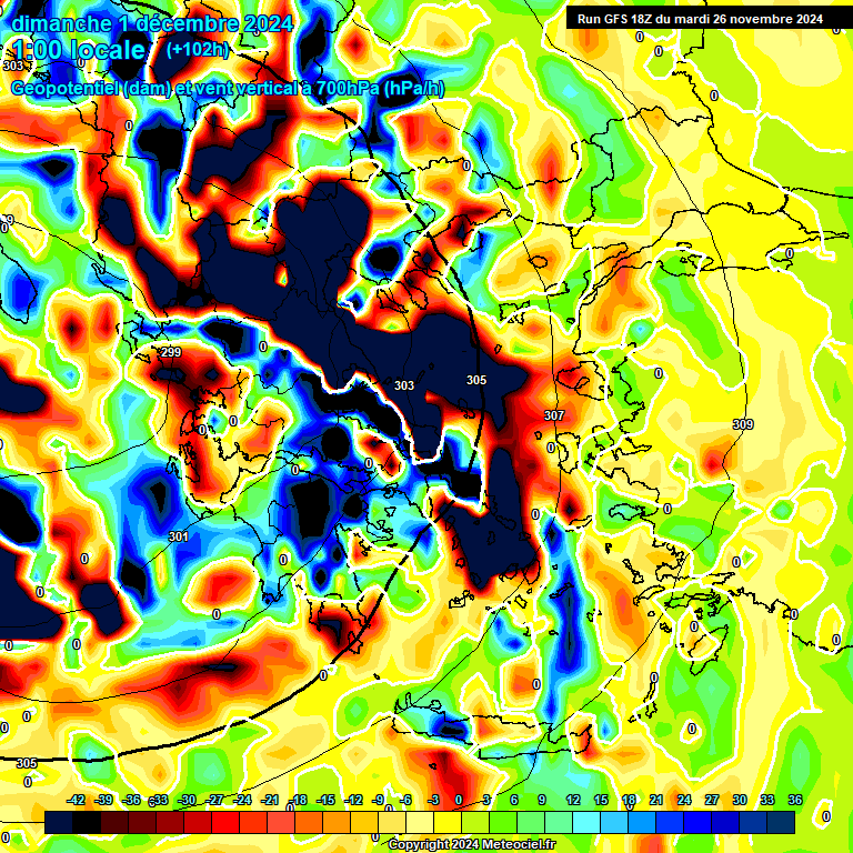 Modele GFS - Carte prvisions 