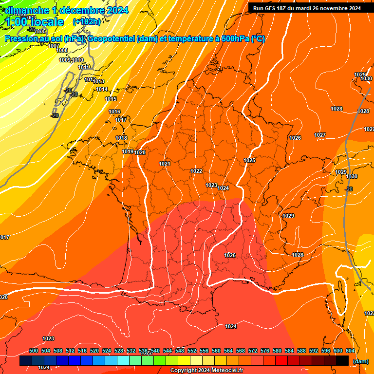 Modele GFS - Carte prvisions 