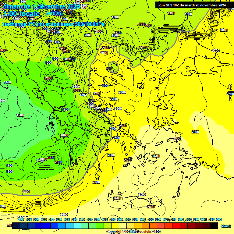 Modele GFS - Carte prvisions 