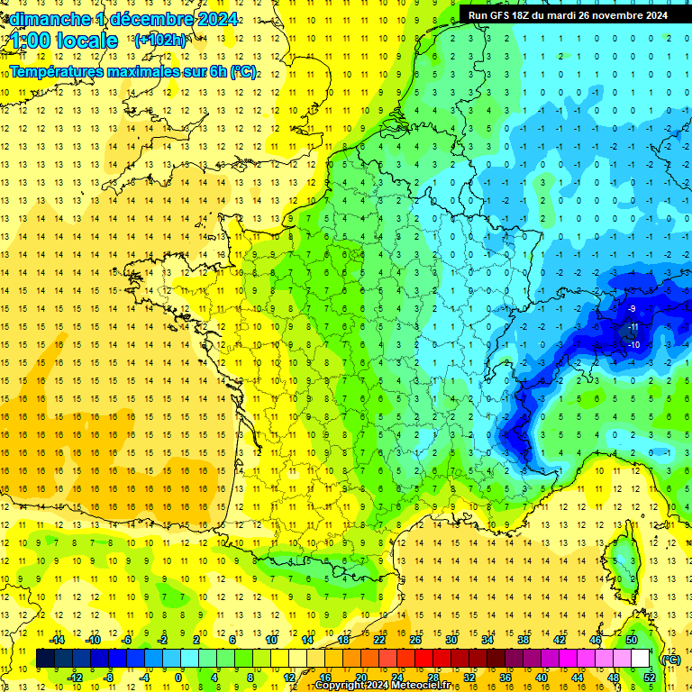 Modele GFS - Carte prvisions 