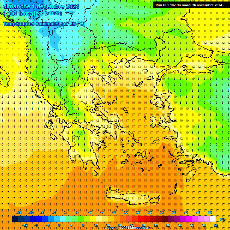 Modele GFS - Carte prvisions 