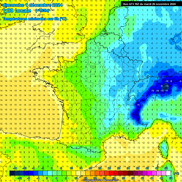 Modele GFS - Carte prvisions 