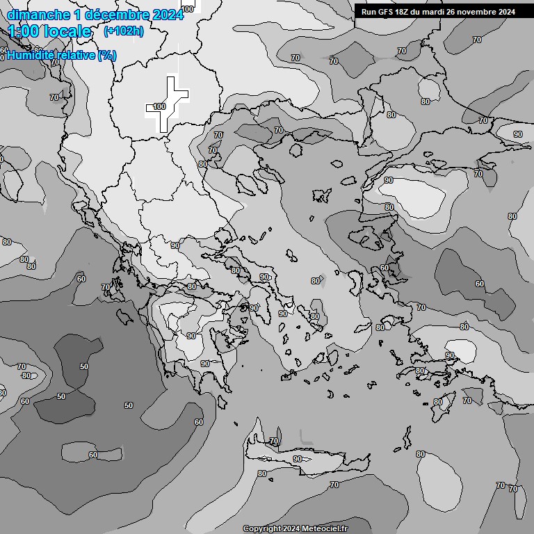 Modele GFS - Carte prvisions 