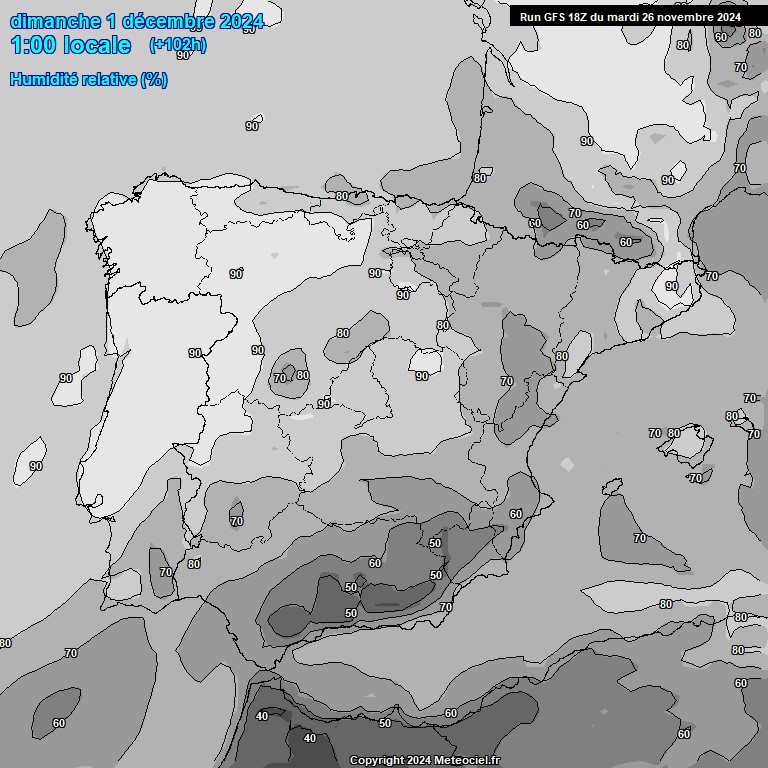 Modele GFS - Carte prvisions 