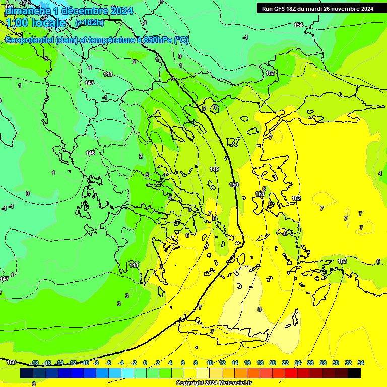 Modele GFS - Carte prvisions 