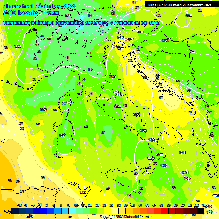 Modele GFS - Carte prvisions 