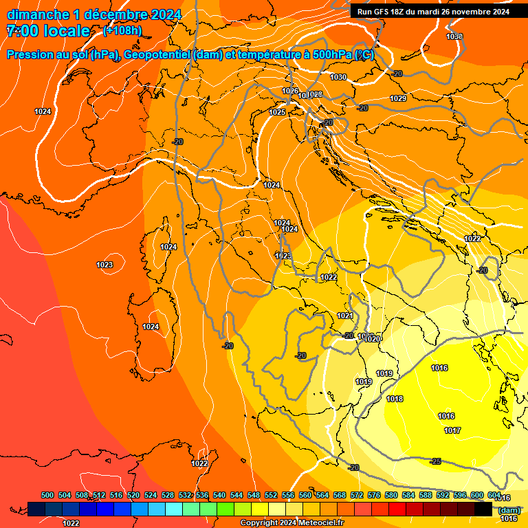 Modele GFS - Carte prvisions 