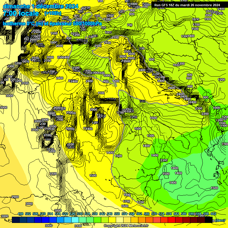 Modele GFS - Carte prvisions 