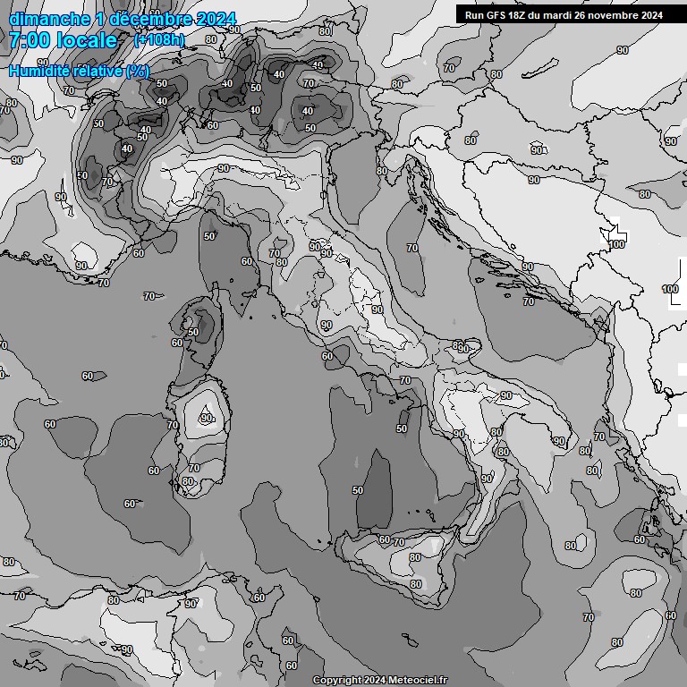 Modele GFS - Carte prvisions 