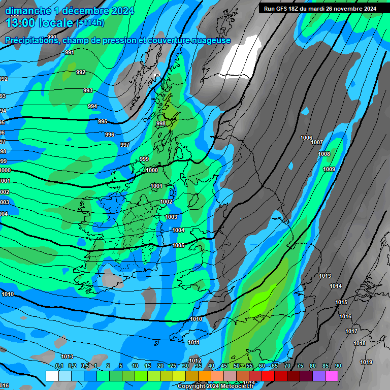 Modele GFS - Carte prvisions 