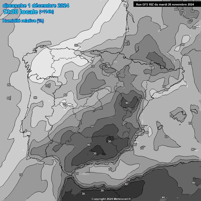 Modele GFS - Carte prvisions 