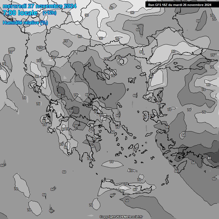 Modele GFS - Carte prvisions 