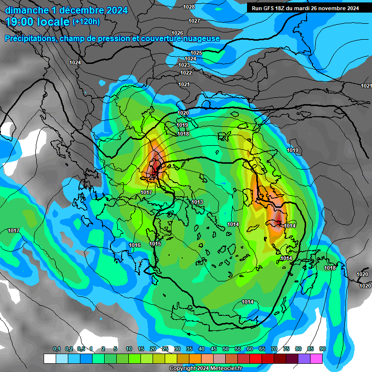 Modele GFS - Carte prvisions 