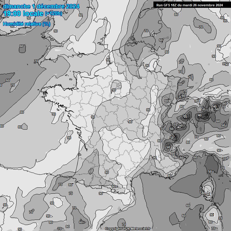 Modele GFS - Carte prvisions 