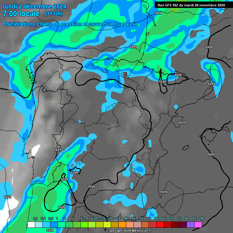 Modele GFS - Carte prvisions 