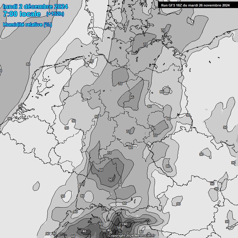 Modele GFS - Carte prvisions 