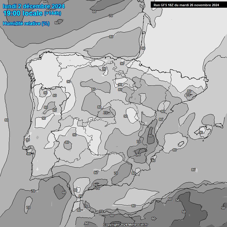 Modele GFS - Carte prvisions 