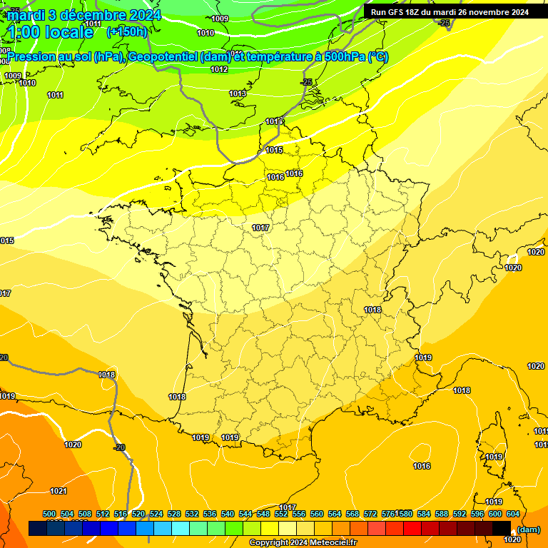 Modele GFS - Carte prvisions 