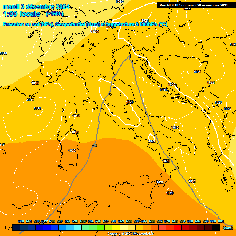 Modele GFS - Carte prvisions 