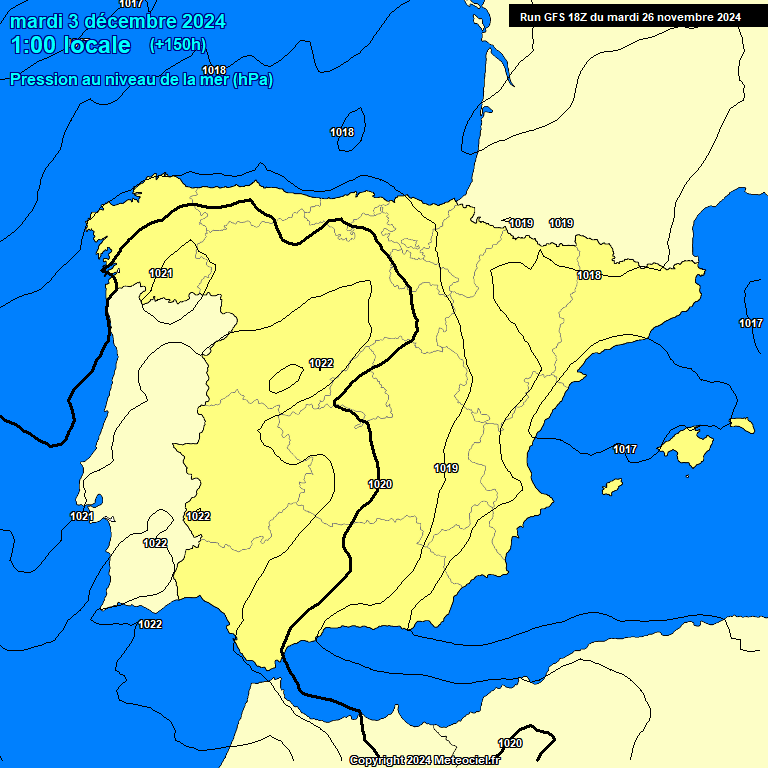 Modele GFS - Carte prvisions 