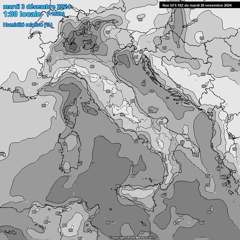 Modele GFS - Carte prvisions 