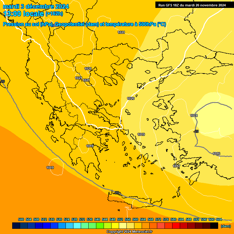 Modele GFS - Carte prvisions 