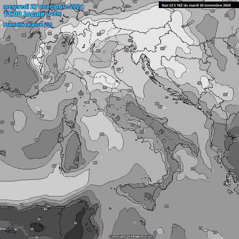 Modele GFS - Carte prvisions 