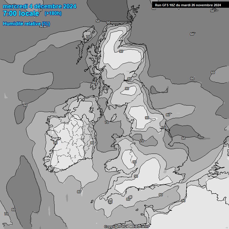 Modele GFS - Carte prvisions 