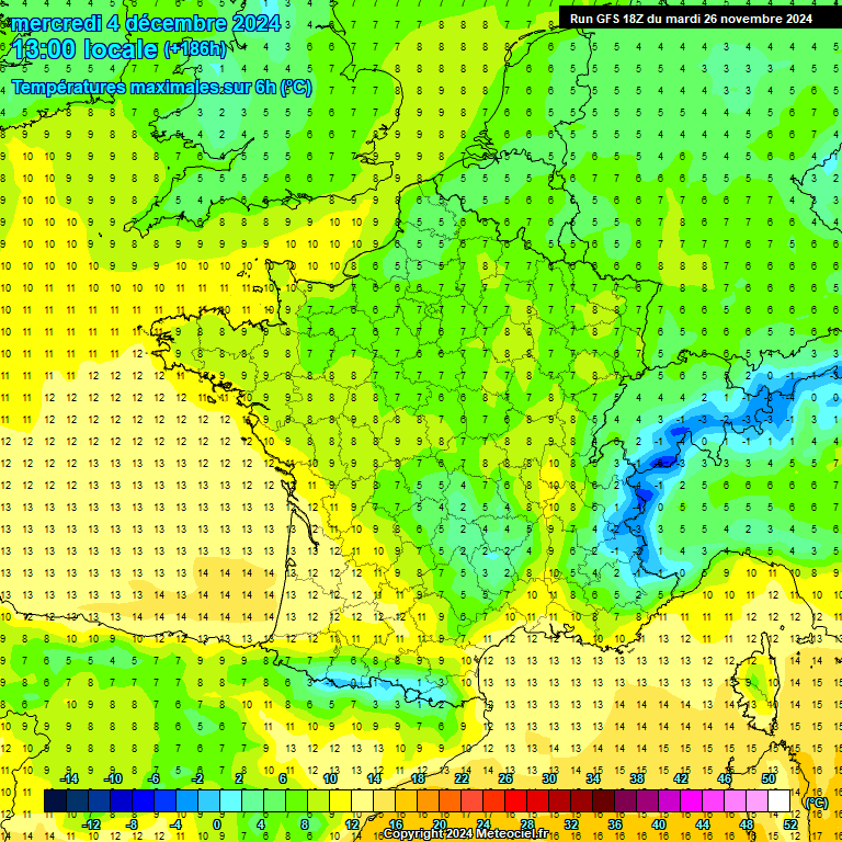 Modele GFS - Carte prvisions 