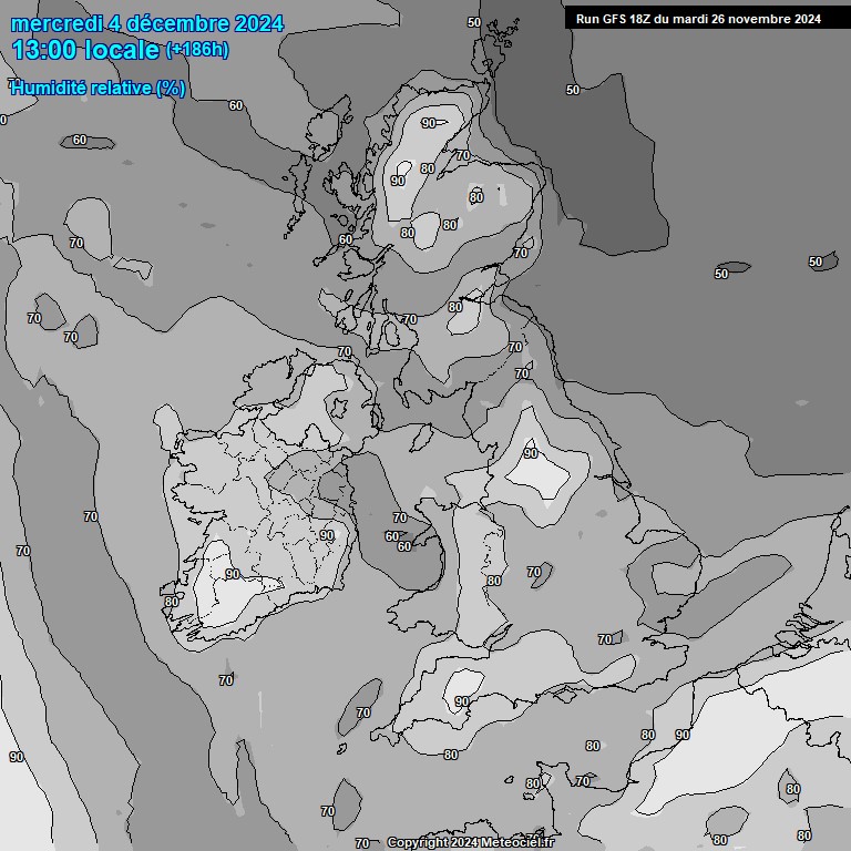 Modele GFS - Carte prvisions 