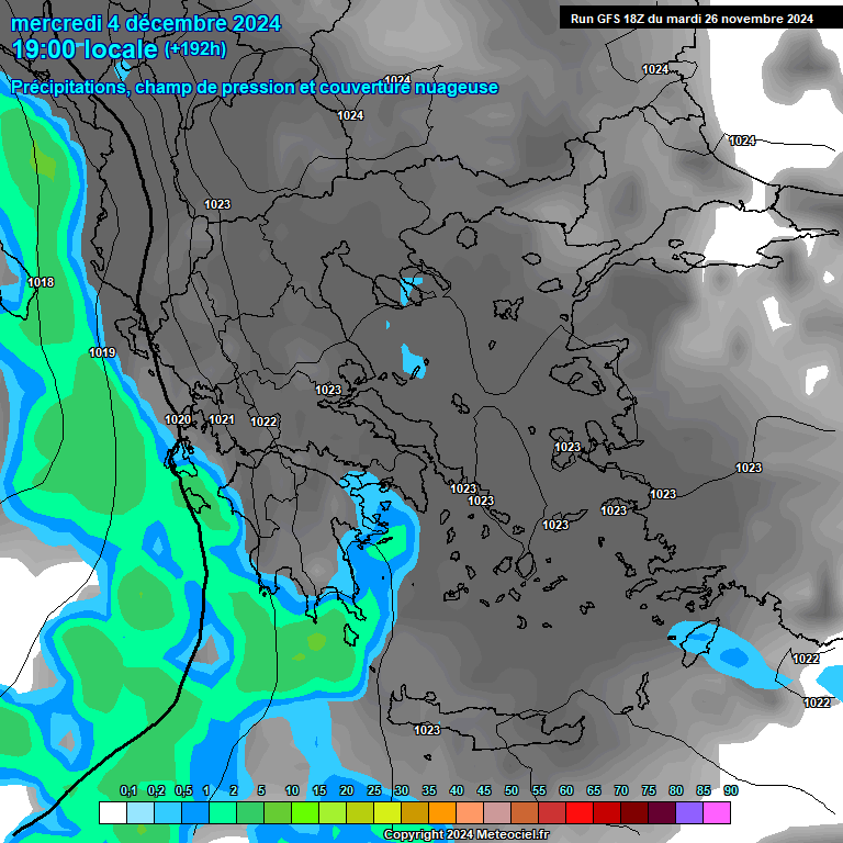 Modele GFS - Carte prvisions 