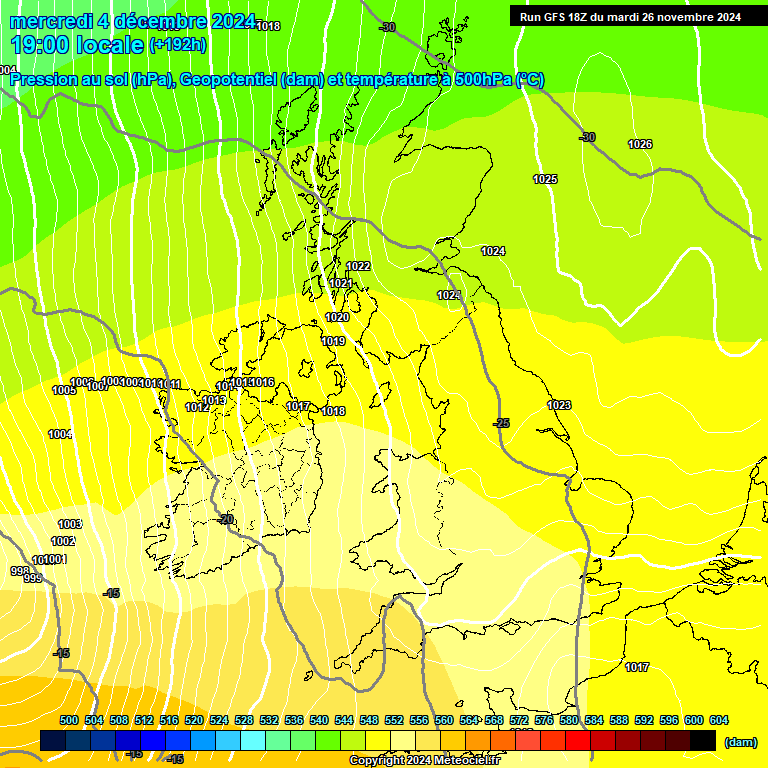 Modele GFS - Carte prvisions 