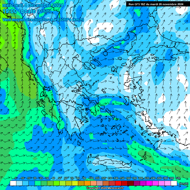 Modele GFS - Carte prvisions 