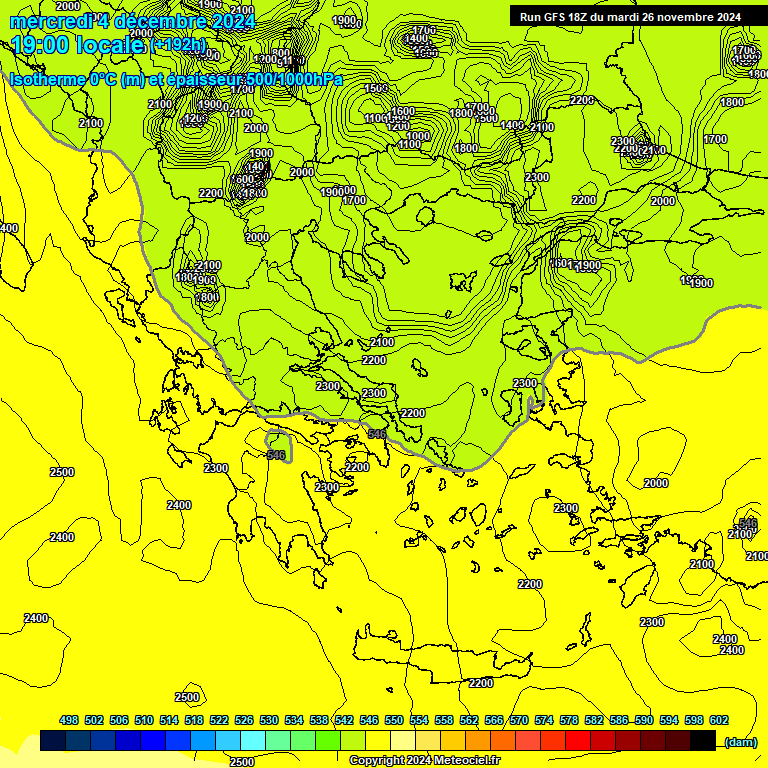 Modele GFS - Carte prvisions 