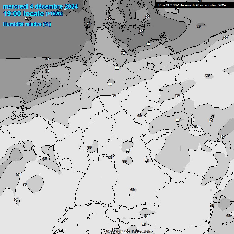 Modele GFS - Carte prvisions 