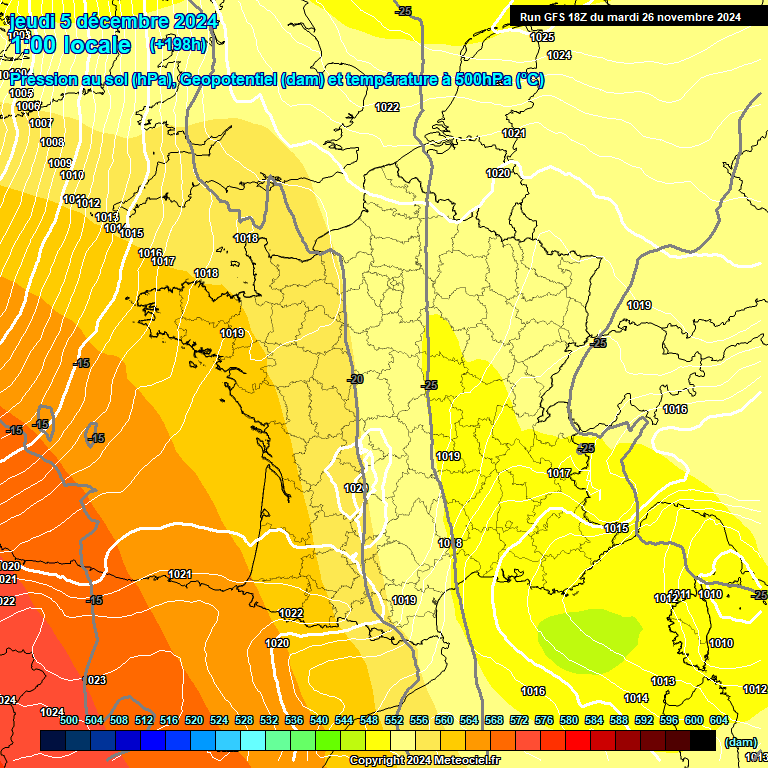 Modele GFS - Carte prvisions 