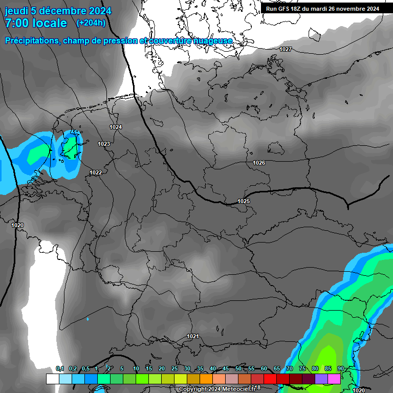 Modele GFS - Carte prvisions 