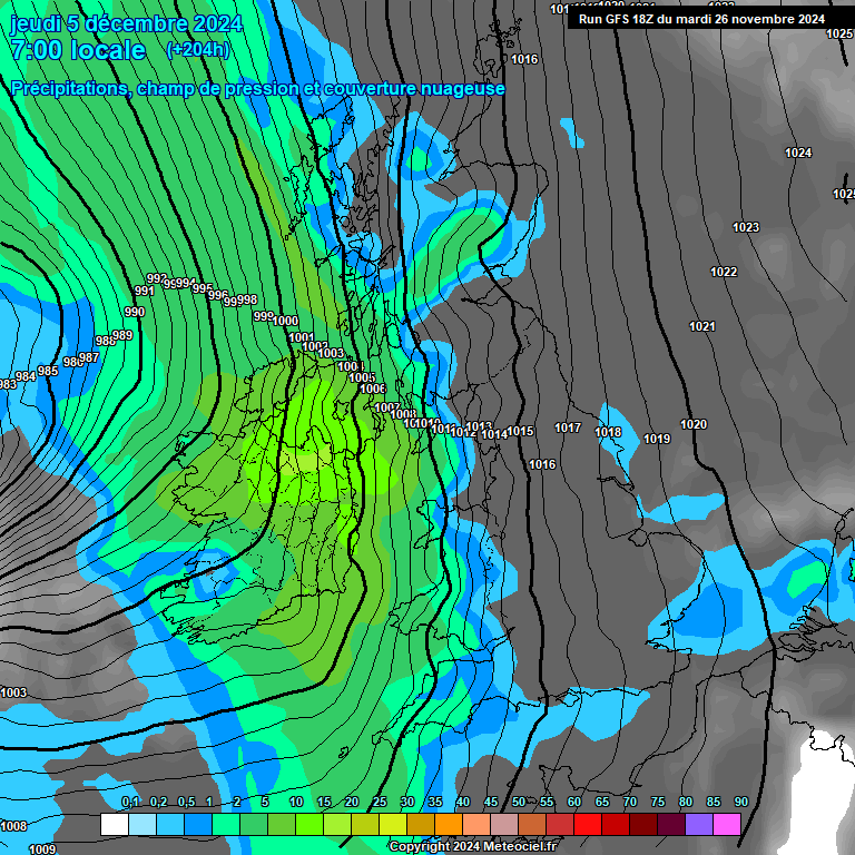 Modele GFS - Carte prvisions 