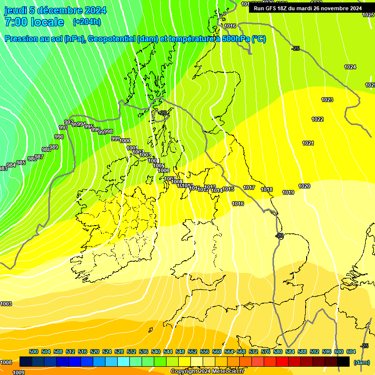 Modele GFS - Carte prvisions 